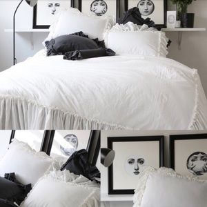 🖤 Natural long frill Bedding (Queen size)🖤